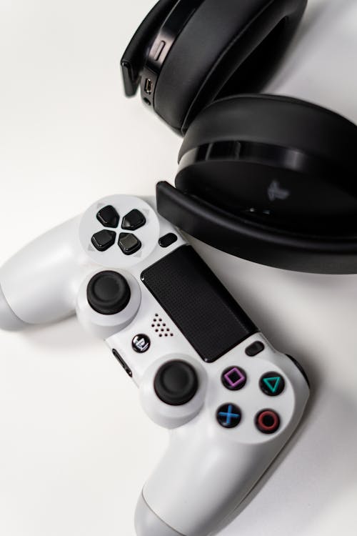 White and Black Game Controller