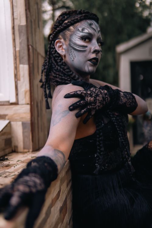 Free Striking artistic makeup showcasing a Halloween theme in Ciudad de México. Stock Photo