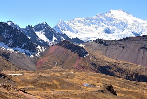 Free Expansive view of the Andes Mountains showcasing rugged peaks and snow-covered terrains. Stock Photo
