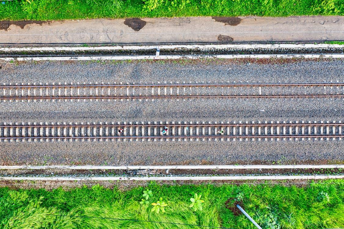 Aerial Shot Of Railroad