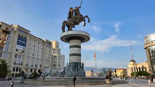 Free Stunning view of the Alexander the Great statue in Skopje, Macedonia's main square. Stock Photo