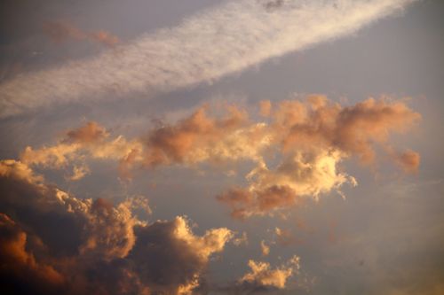 Free Dramatic clouds at sunset with orange hues over Paraná, Brazil. Perfect for nature and travel visuals. Stock Photo