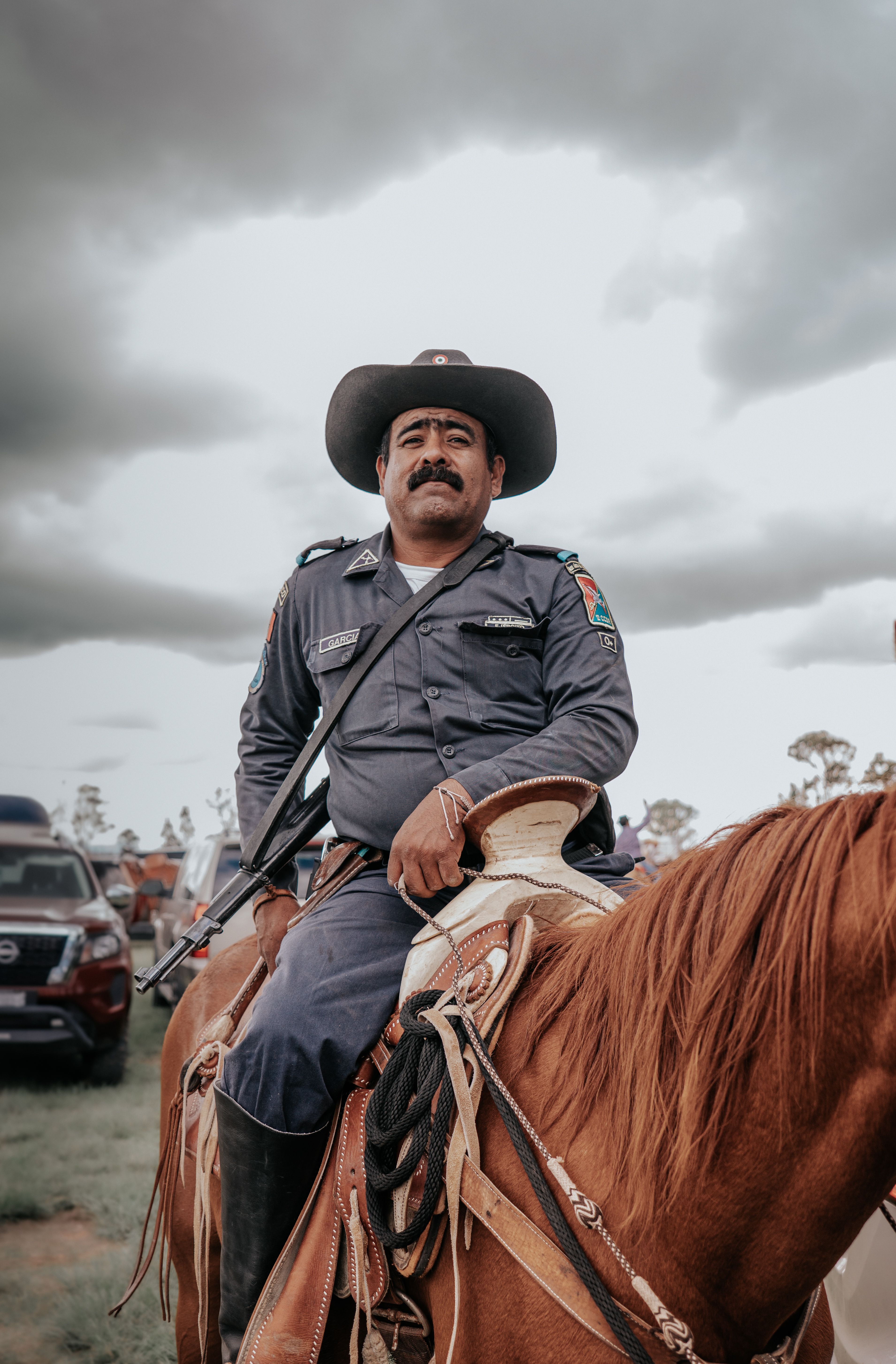 A charro officer proudly rides his horse during a festival in Dolores Hidalgo, Guanajuato, México.