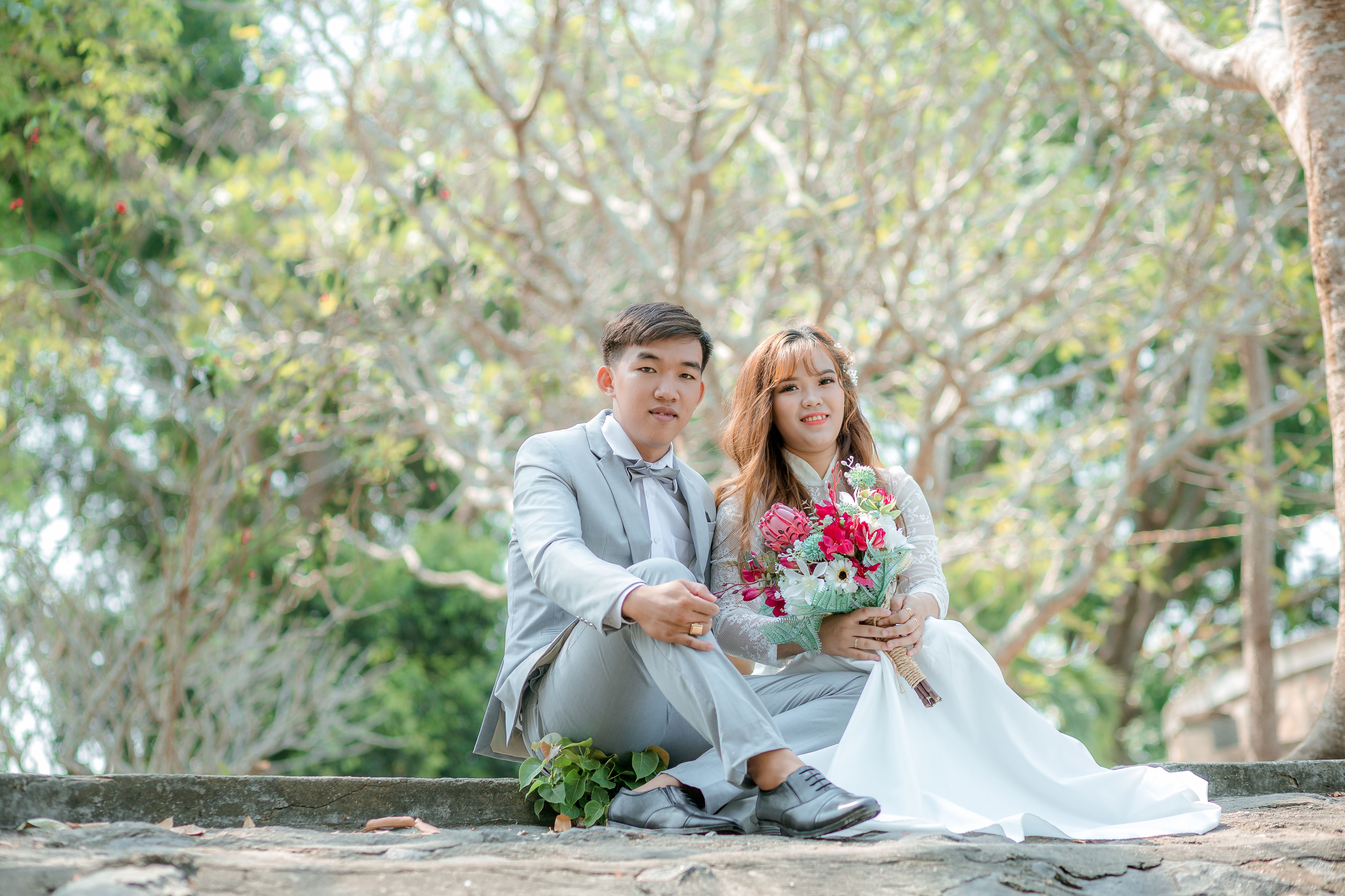 Couple celebrating their wedding day
