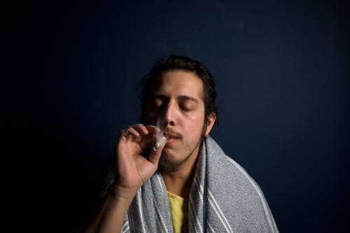 Man Smoking a Cigarette