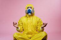 Man In Yellow Protective Suit