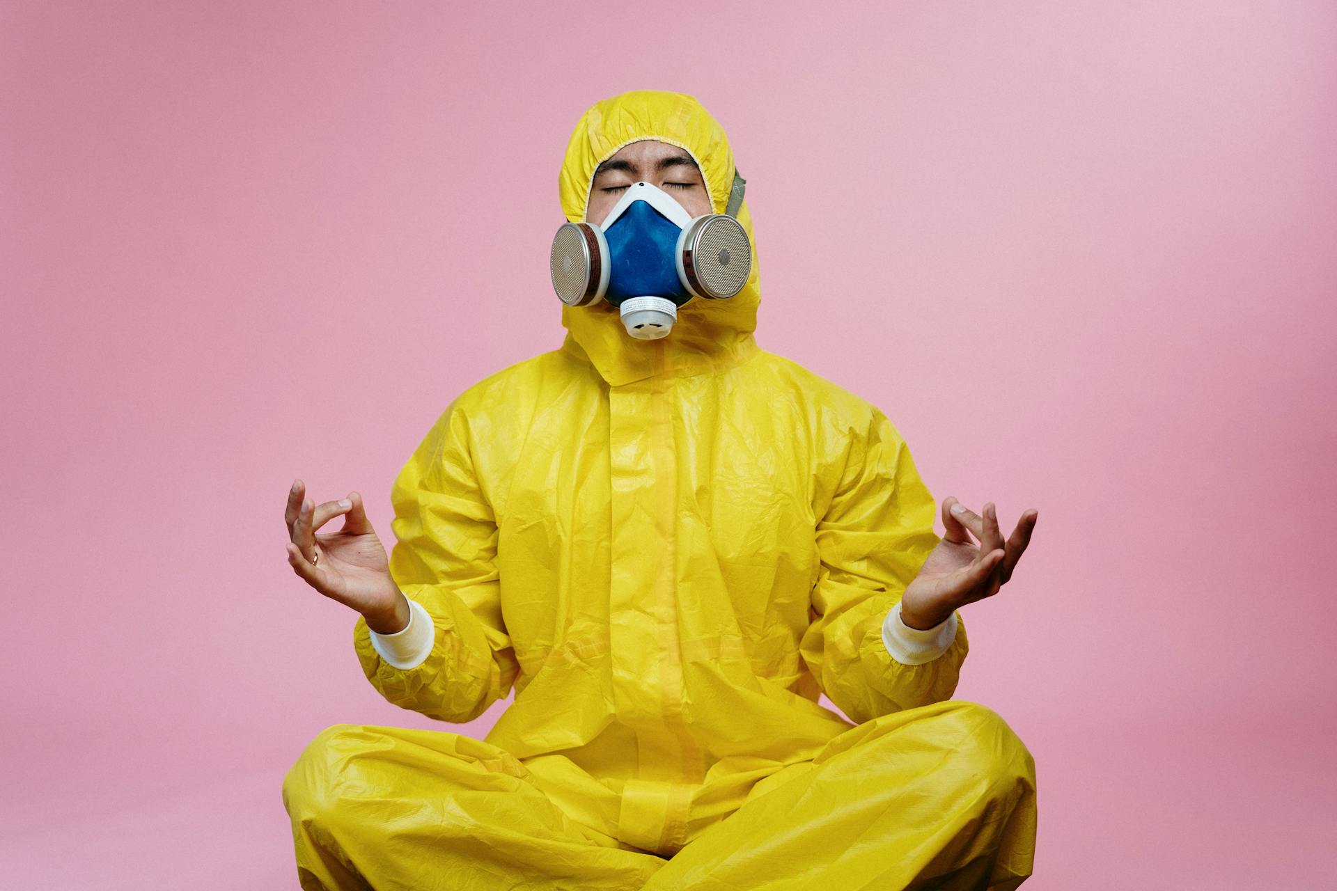Man In Yellow Protective Suit 