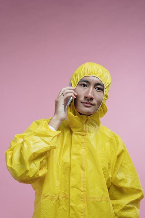 Man Wearing Yellow Coveralls