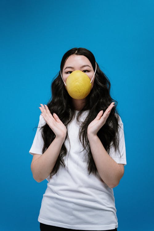 Woman Wearing DIY Mask