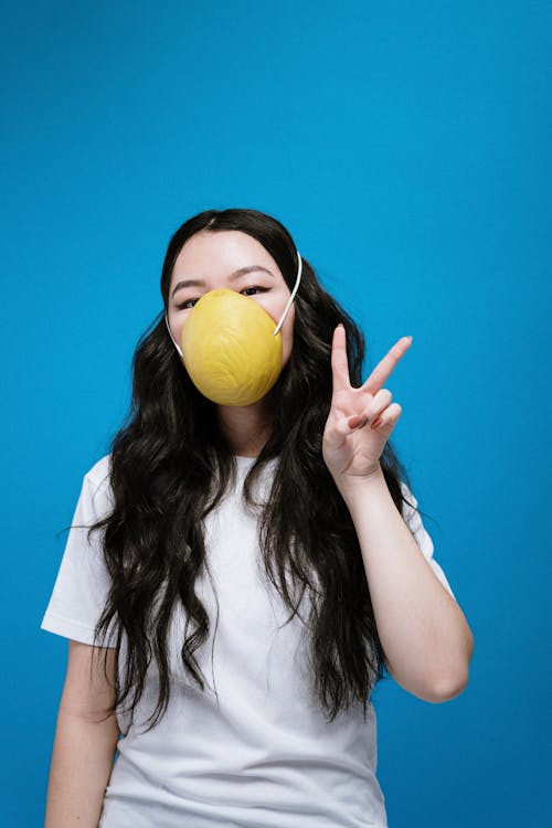 Woman Wearing DIY Mask