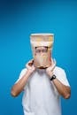 Man Wearing Paper Bag on Head