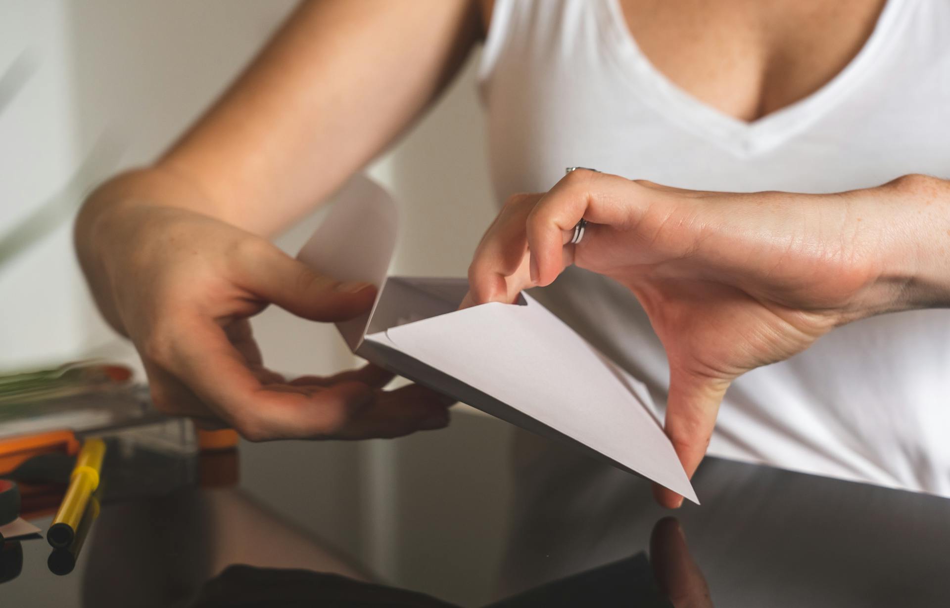 Woman Holding An Envelope