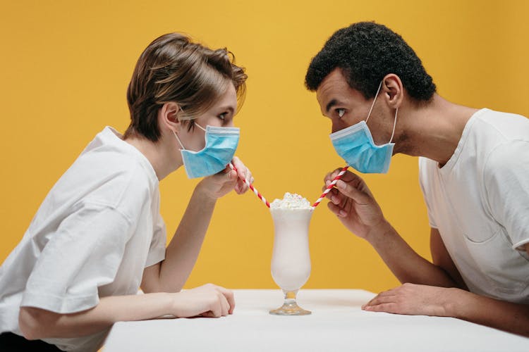 Couple Drinking Milkshake