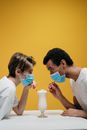 Man and Woman Drinking Milkshake