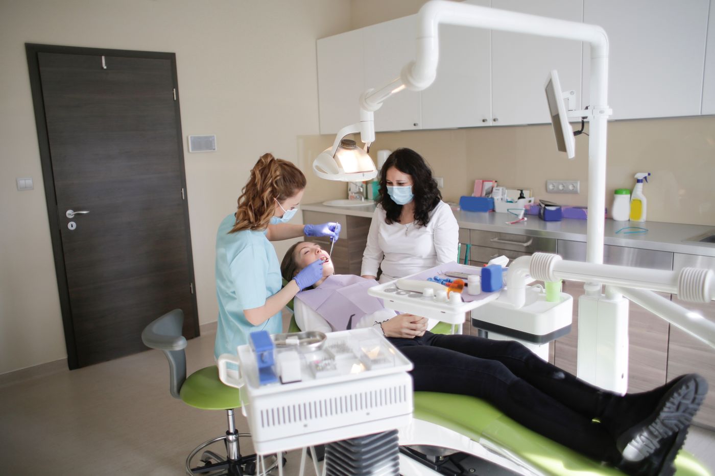 Illustrative stock photograph of a dentist providing a dental examination