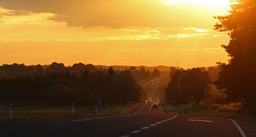 Free stock photo of highway, sunset, traffic
