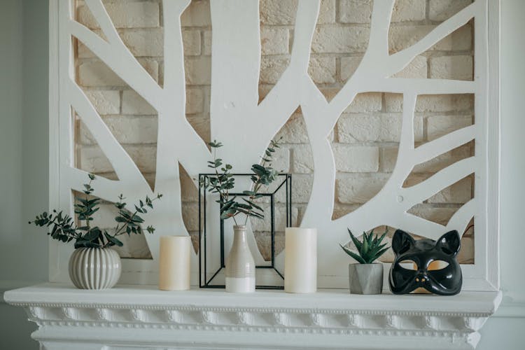 Vases On Mantel