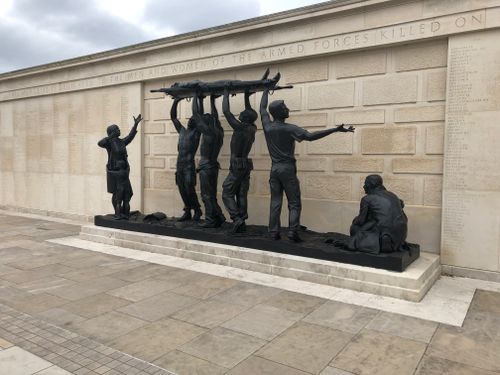 Free A striking sculpture at the National Memorial Arboretum, honoring the Armed Forces. Stock Photo