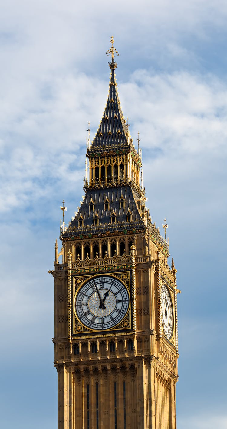 Old Ornamental Big Ben Facade In London