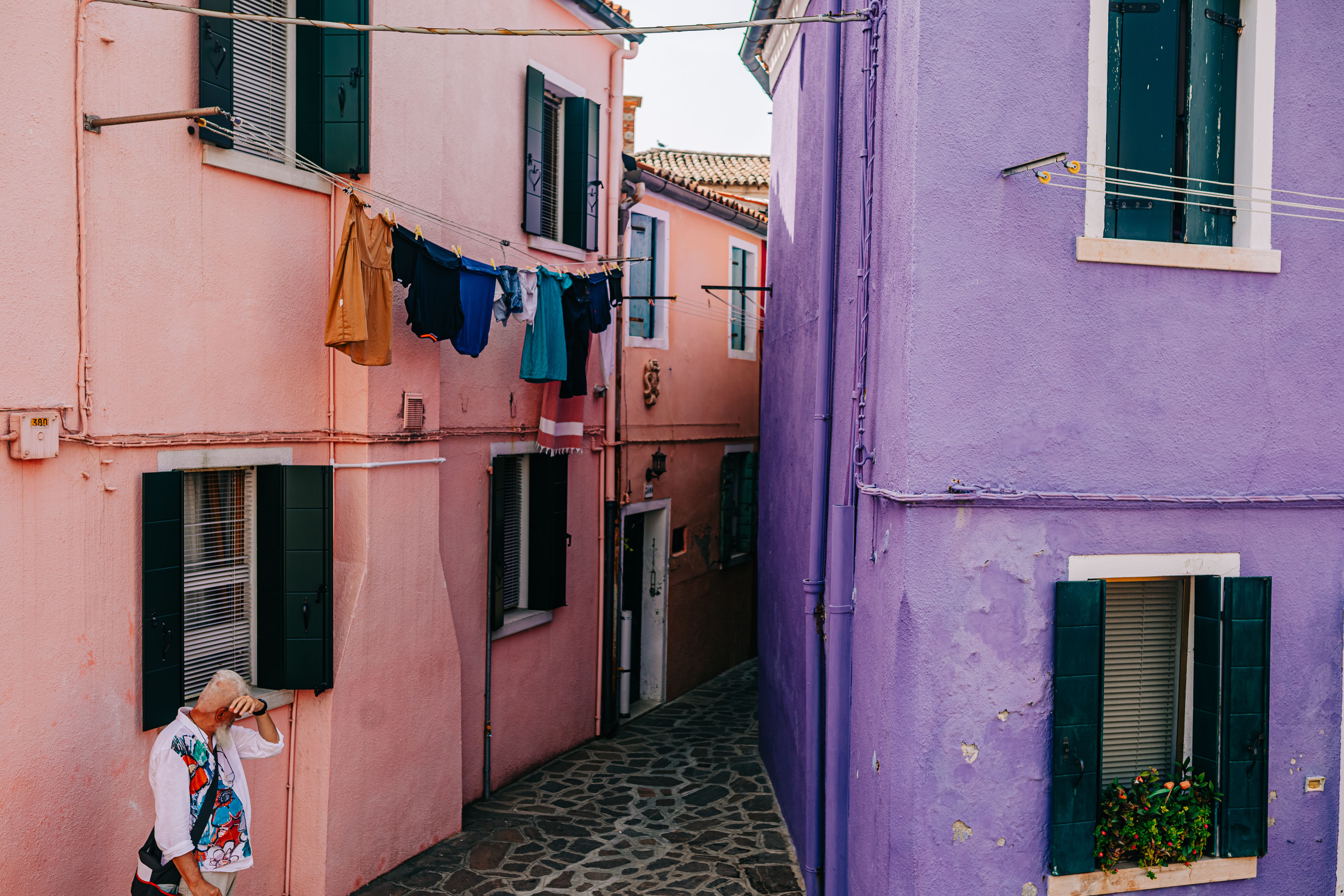 Colorful Caribbean street and local travel scene