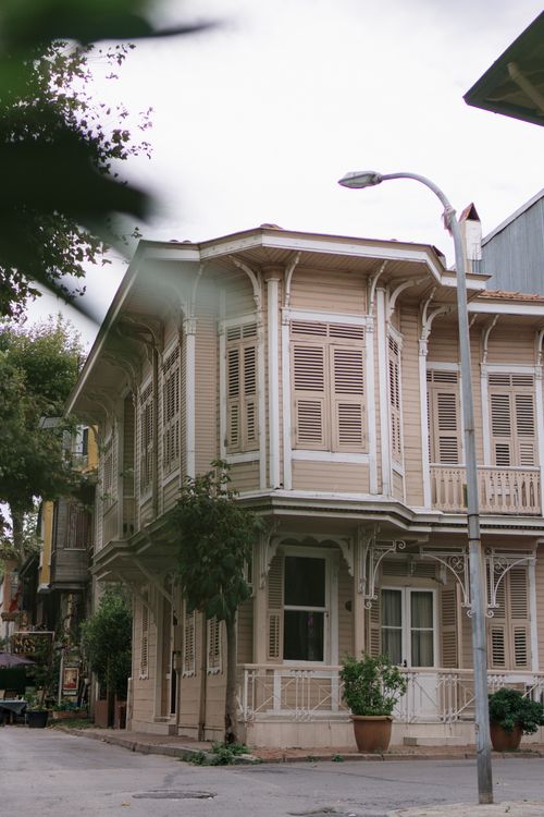 Free Beautiful historical Ottoman wooden house on a quiet İstanbul street. Stock Photo
