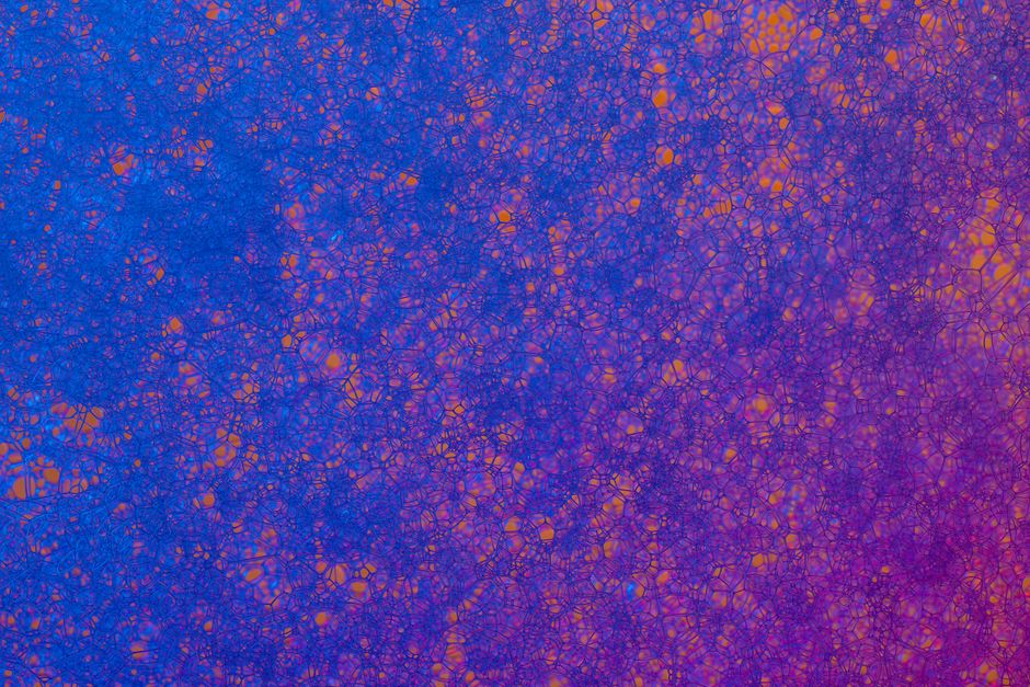 Colorful abstract image featuring intricate soap bubble patterns in vibrant hues.