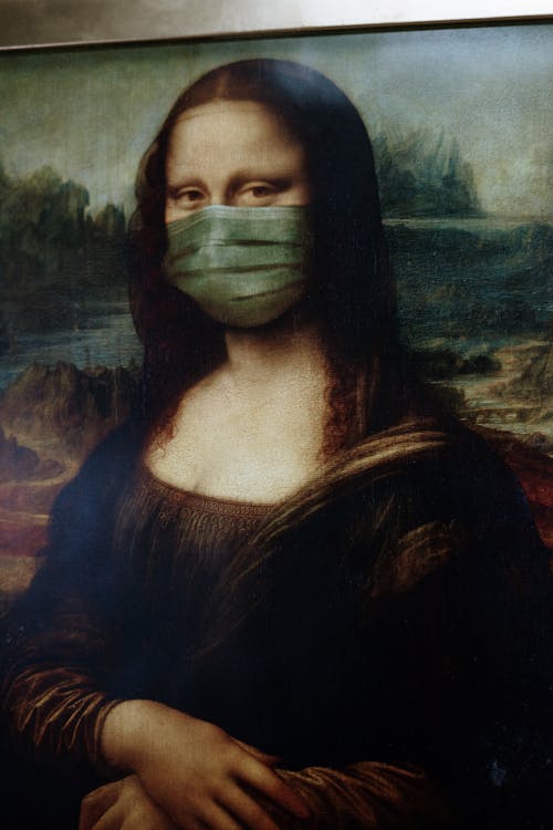 Free Mona Lisa With Face Mask Stock Photo