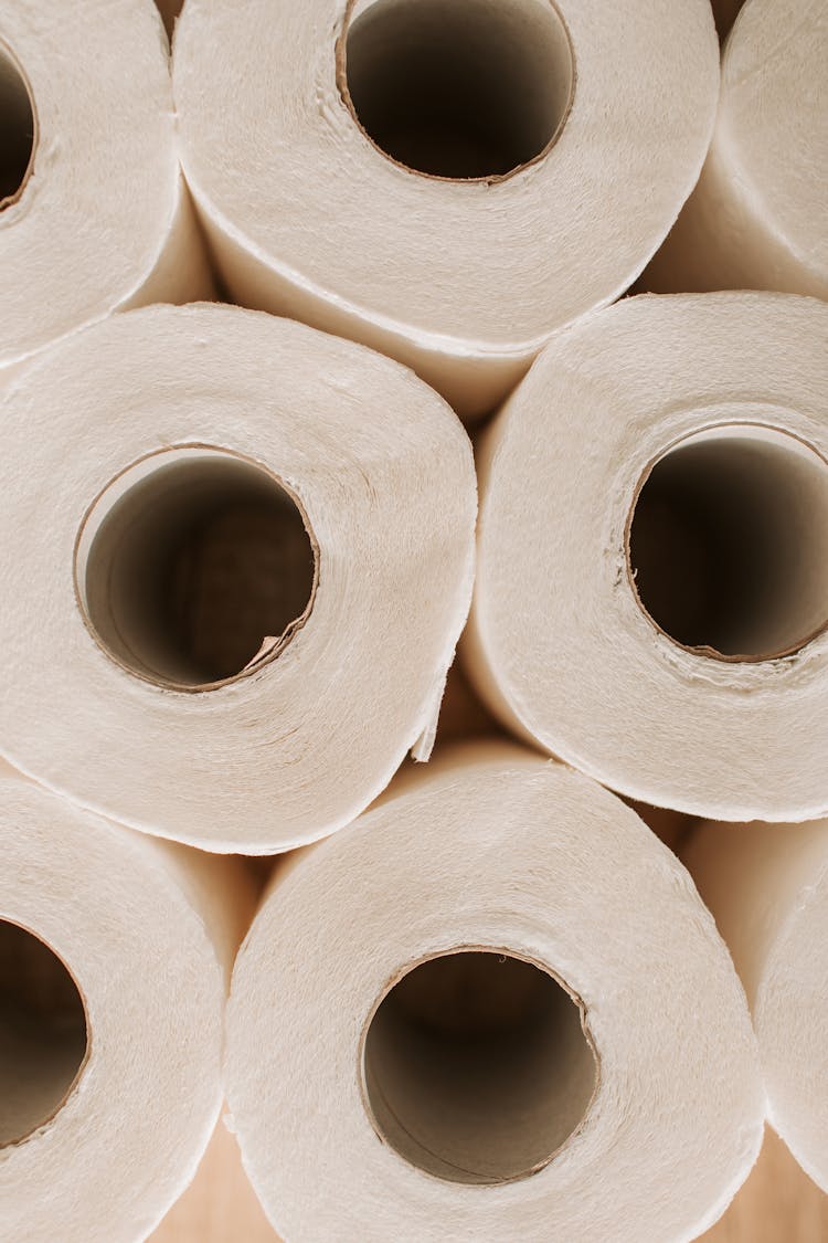 White Toilet Paper Rolls