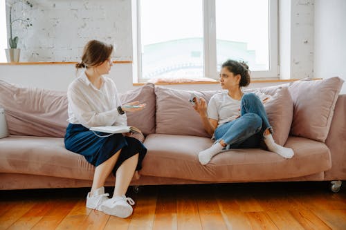 Young Woman Talking with Therapist