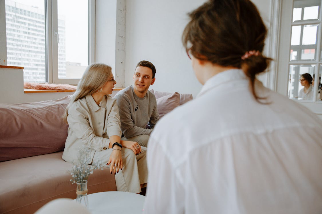 Couple Talking With Therapist Free Stock Photo Couple Talking With Therapist Free Stock Photo