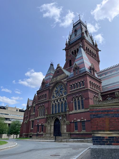 Free Gothic Revival architecture at Harvard University, Cambridge, Massachusetts, USA. Stock Photo