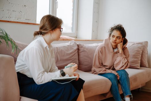 Woman Listening to Therapist