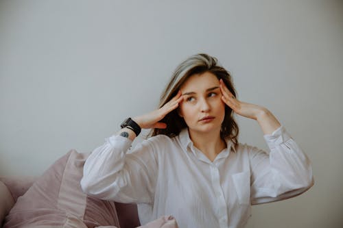 Woman in White Dress Shirt