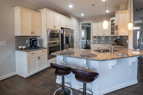 Brown and Black Marble Kitchen Counter