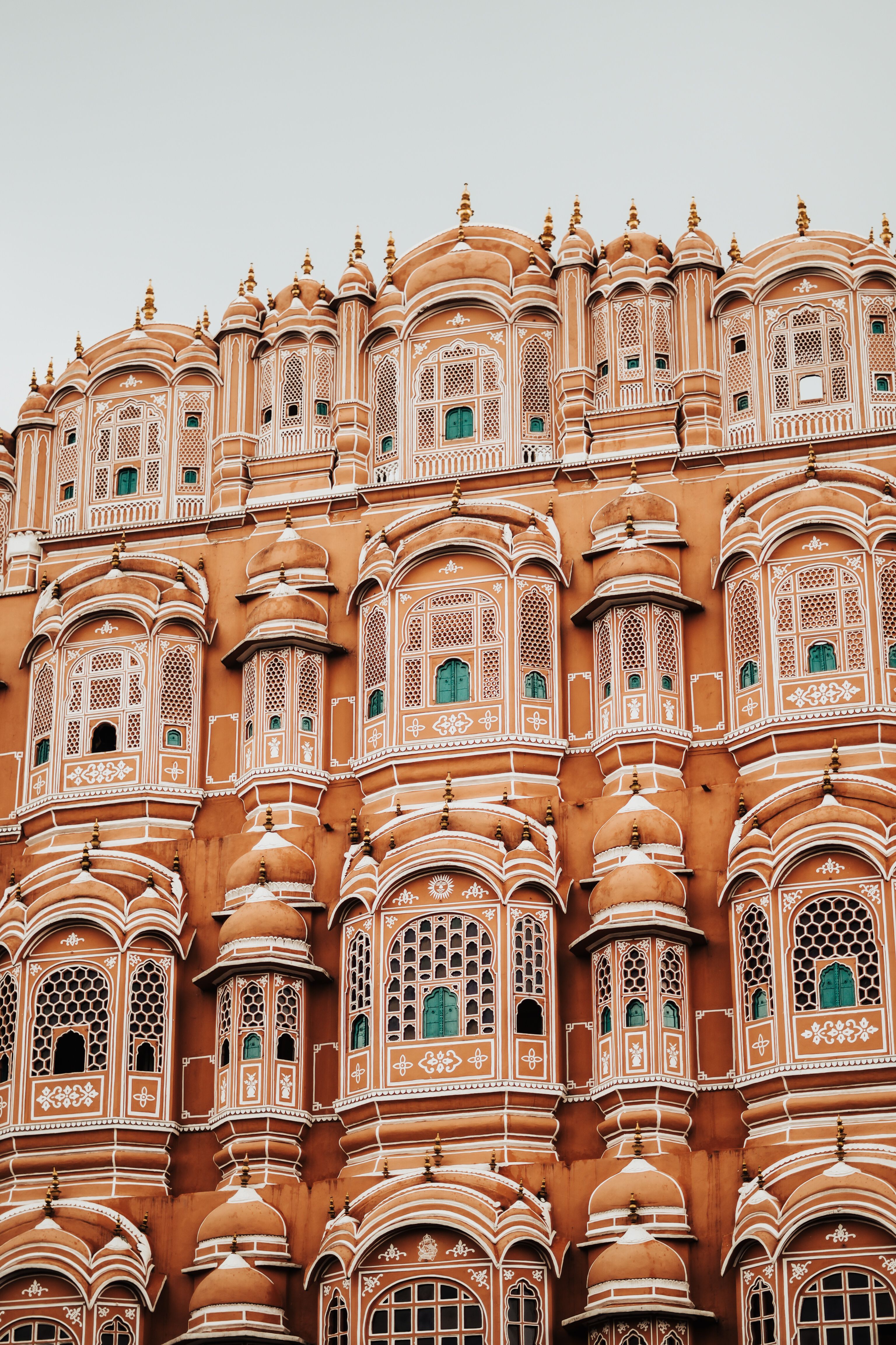 Beautiful intricate architecture of Hawa Mahal in Jaipur, showcasing traditional Indian styles.