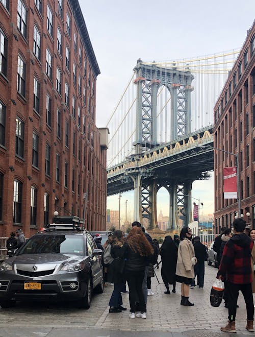 맨해튼 다리, 브루클린, 셀카의 무료 스톡 사진