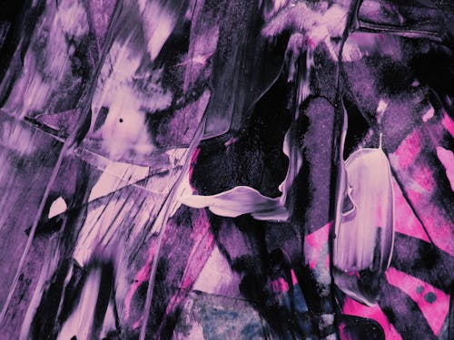 Purple and White Abstract Painting