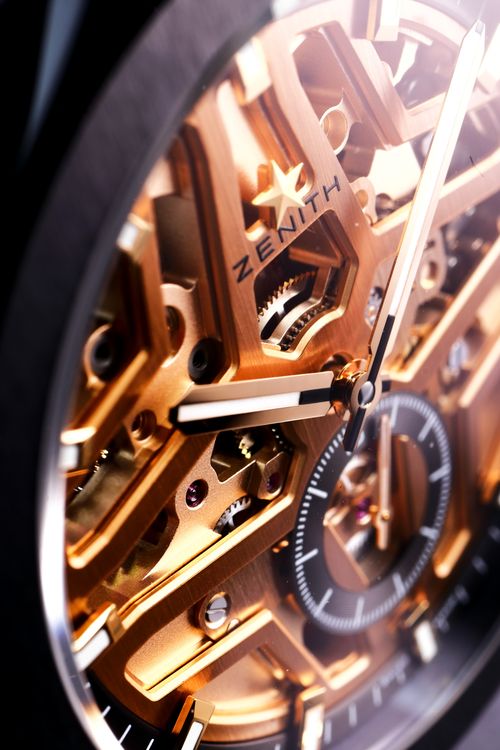 Free Intricate details of a luxury skeleton watch showcasing gears and design. Stock Photo