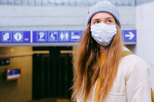 Woman in Face Mask