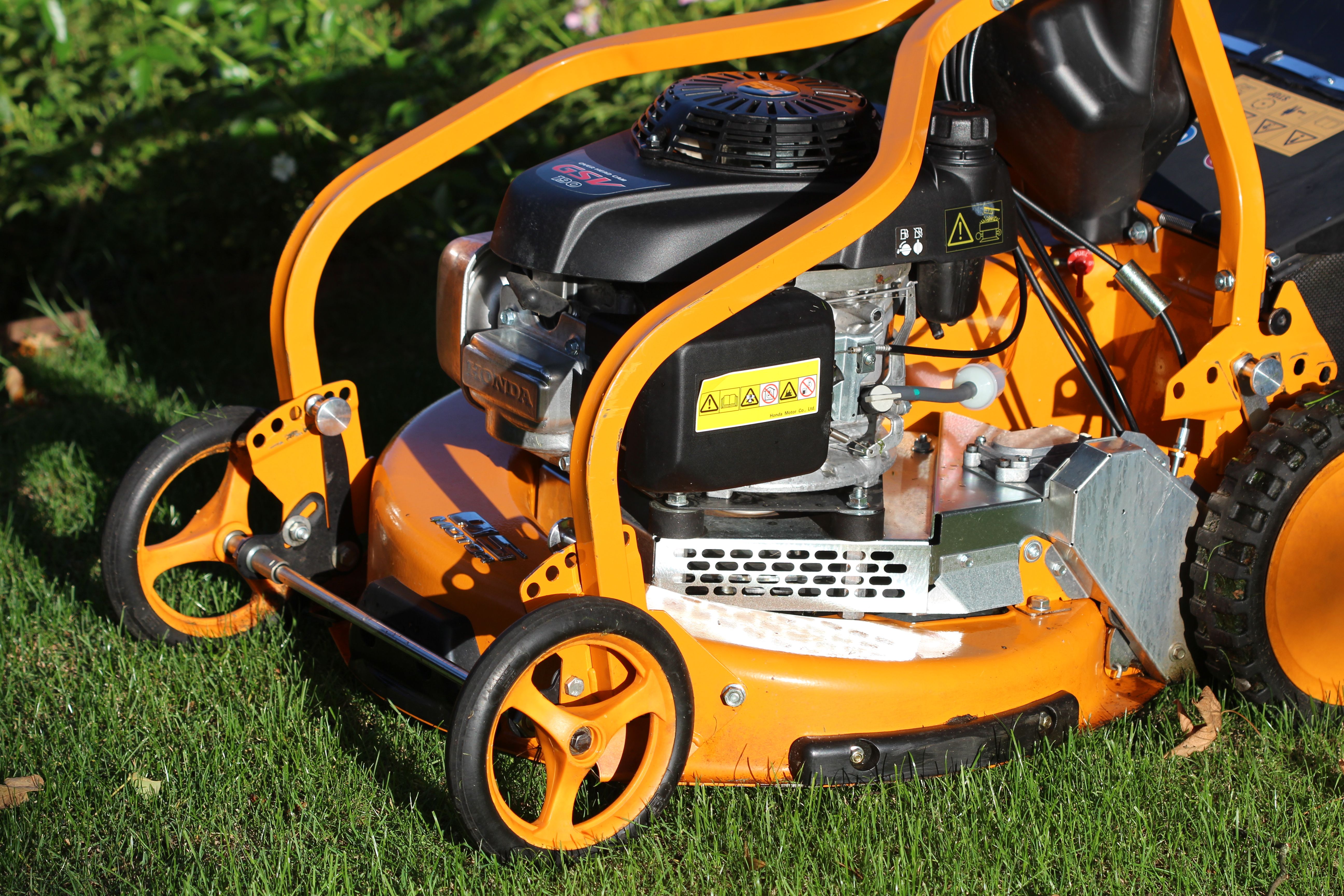 Precision lawn mowing equipment in action
