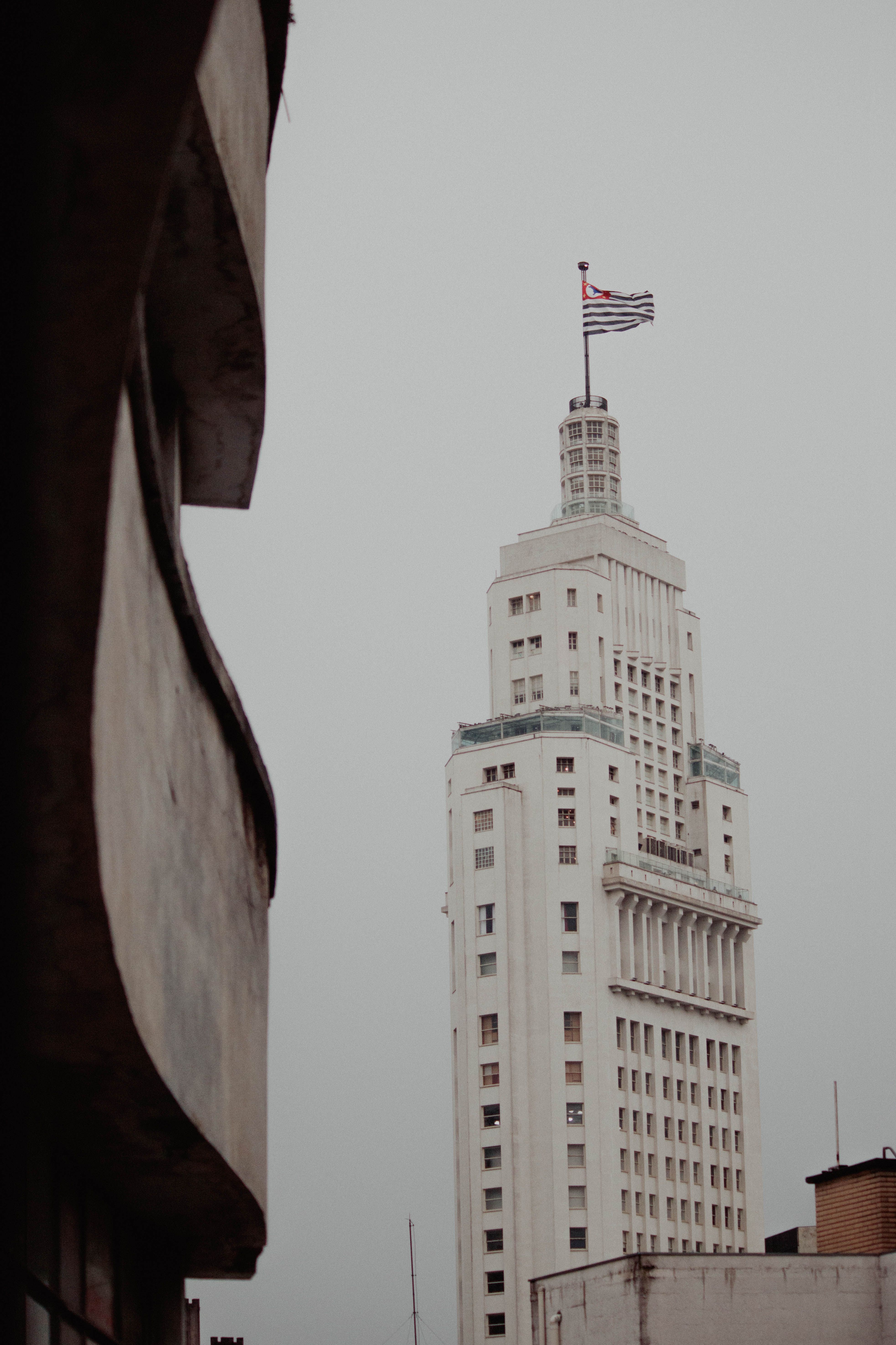 View of Altino Arantes Building, a landmark skyscraper in Sao Paulo, Brazil.