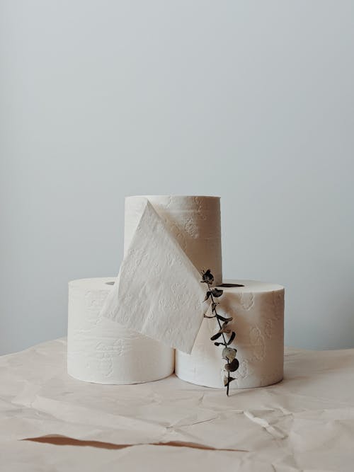 Free Stack of Toilet Paper Rolls Stock Photo