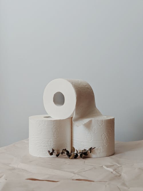 Free Stack of Toilet Paper Rolls Stock Photo