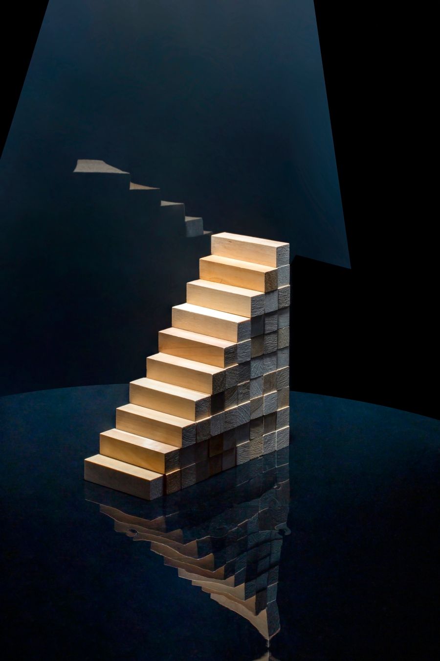 Escalier illuminé