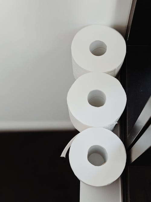 Free White Toilet Paper Rolls Stock Photo