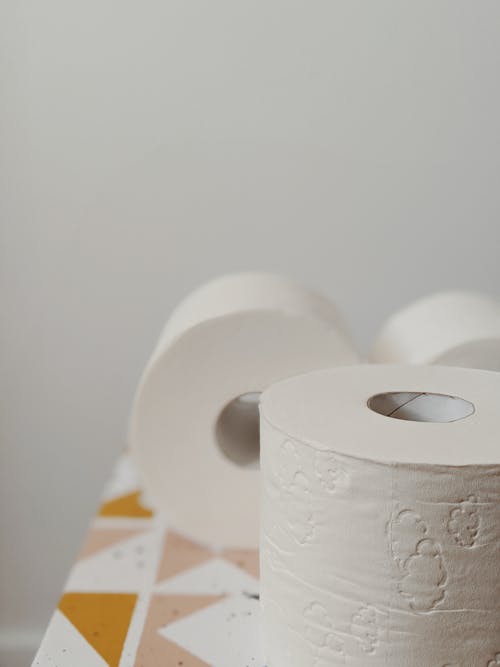 Free White Toilet Paper Rolls Stock Photo