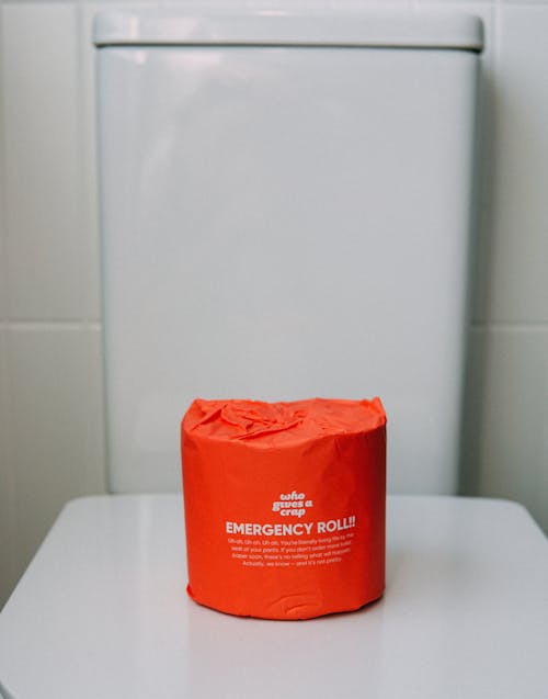 Red Toilet Paper Roll