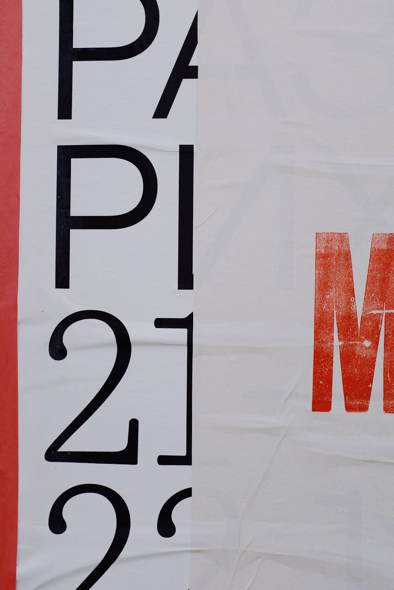 Modern typography on building wall