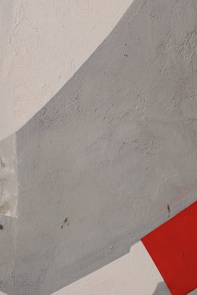 Gray, Red And White Painted Wall