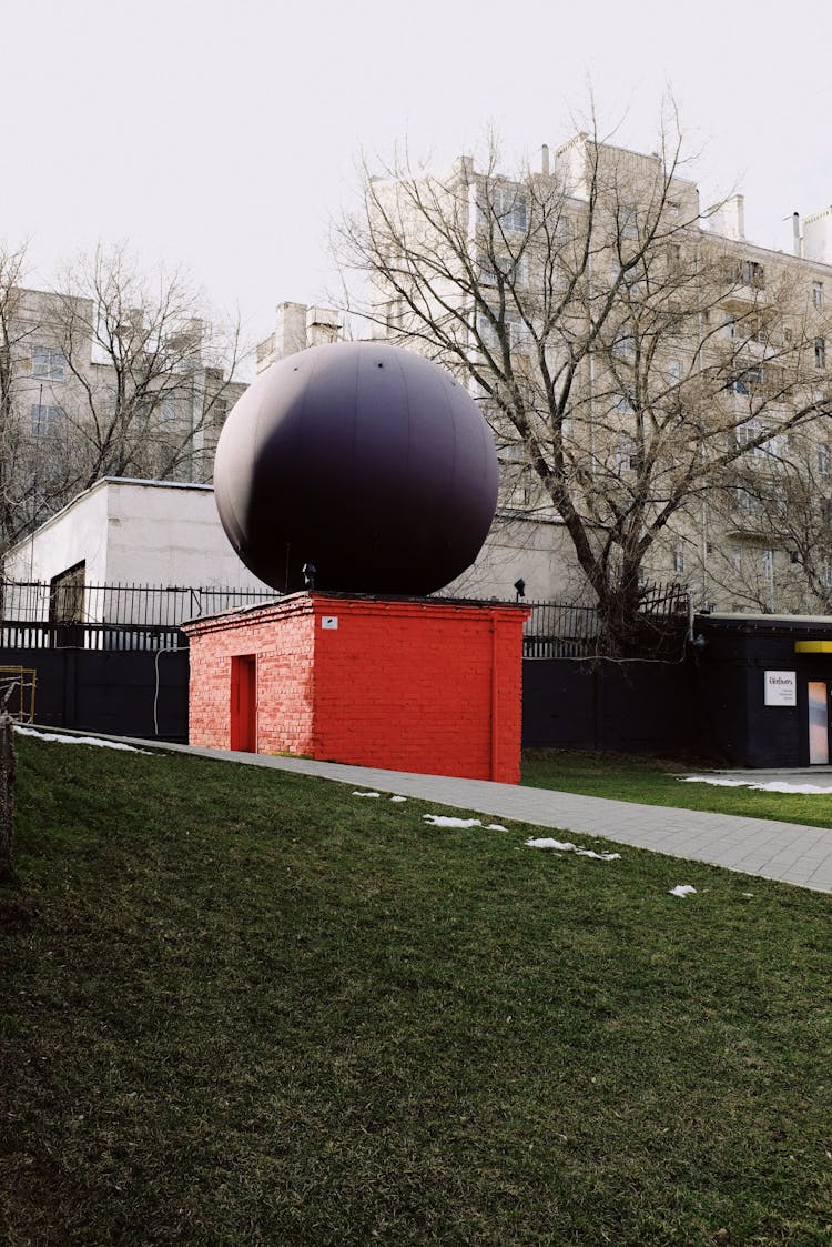 Big Ball Radar On Little Modern Building